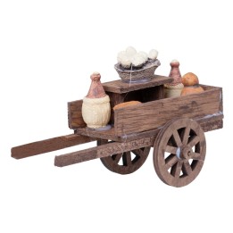 Wooden cart with bottles