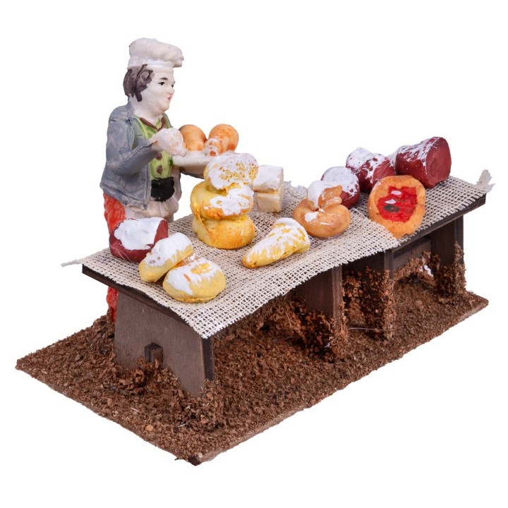 Banco gastronómico de madera con pastor