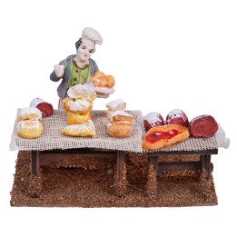 Wooden gastronomic counter with shepherd