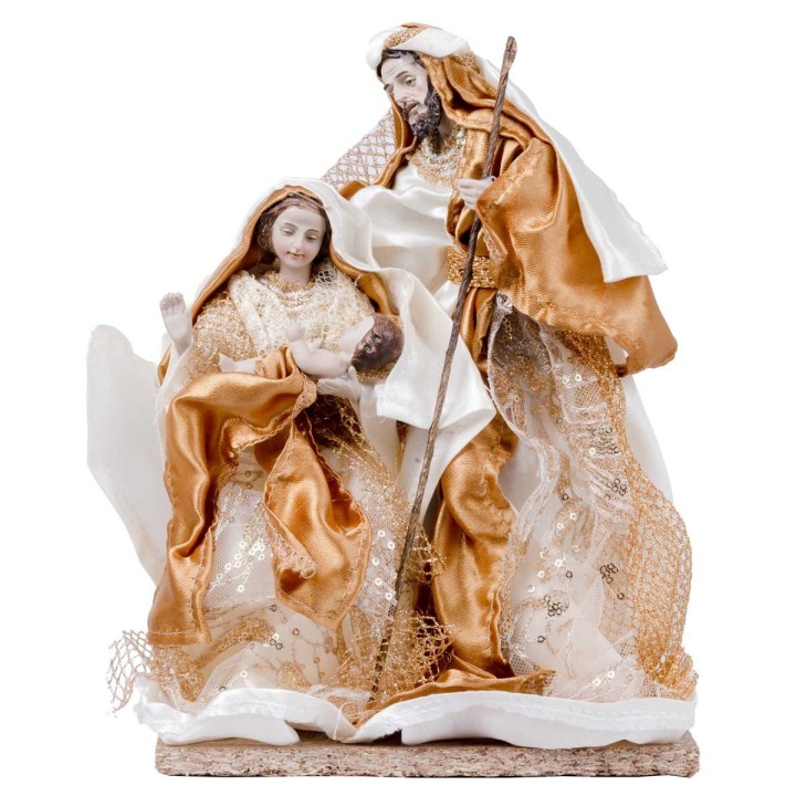 Resin Nativity with fabric clothes cm 15x20 h