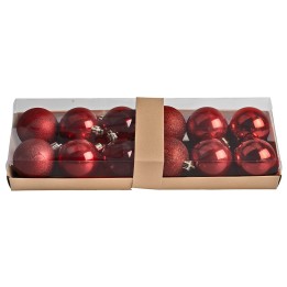 Set de 12 bolitas rojas ø 6 cm para árbol de Navidad