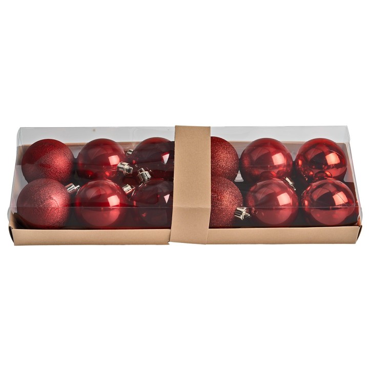 Set 12 palline rosse ø 6 cm per albero di Natale