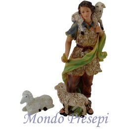 Pastore in resina con pecora cm 30