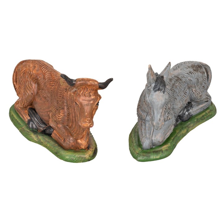Set buey y burro sentados serie 15-18 cm