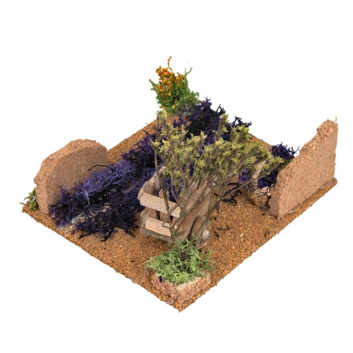 Campo de Lavanda con carrito cm 15x13x15 h