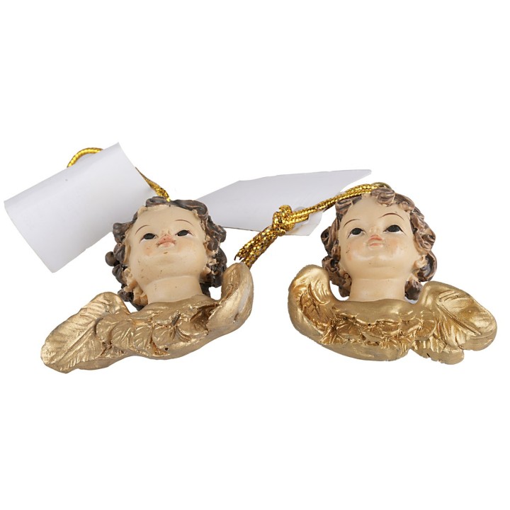 Set of 2 resin cherubs to hang cm 4x4 h