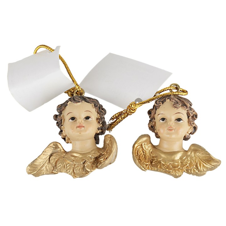 Set of 2 resin cherubs to hang cm 4x4 h