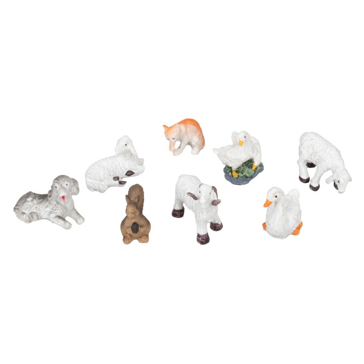 Set of 8 farm animals for 8-10 cm statues