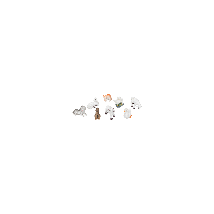 Set de animales de corral 8 piezas para estatuas de 8-10 cm