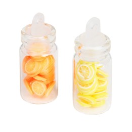 Set of 2 small jars of citrus slices 3 cm h