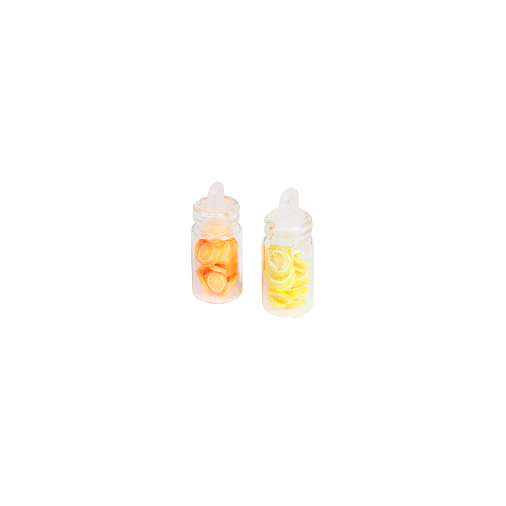 Juego de 2 tarritos de rodajas de cítricos de 3 cm de altura