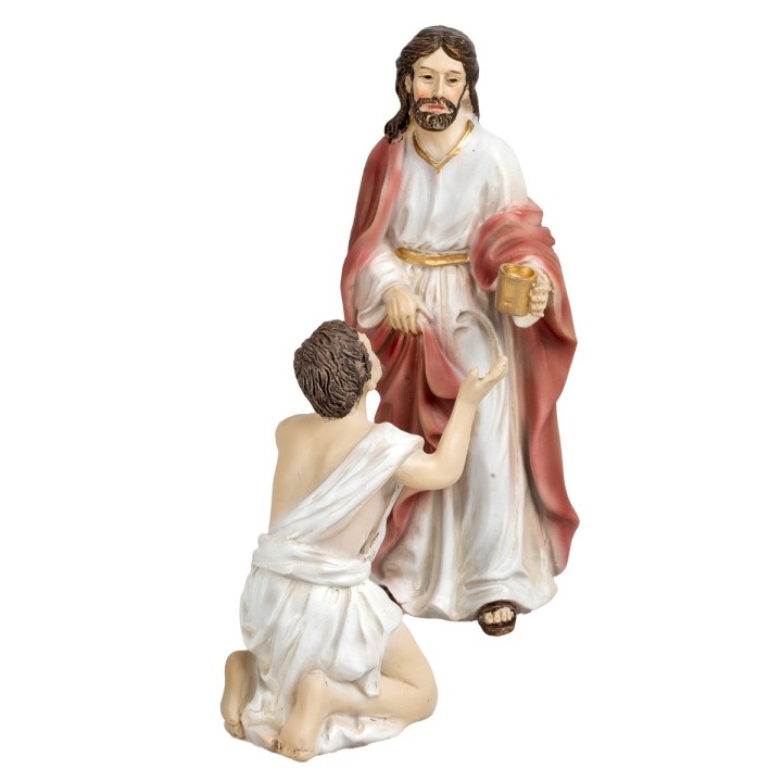 Curación del ciego 12 cm escena pascual en resina