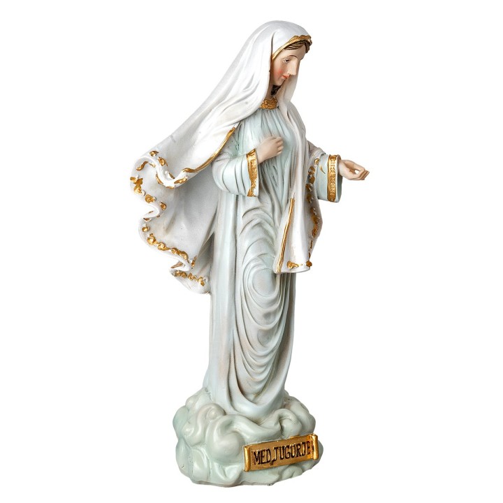 Virgen de Medjugorje 20 cm en resina