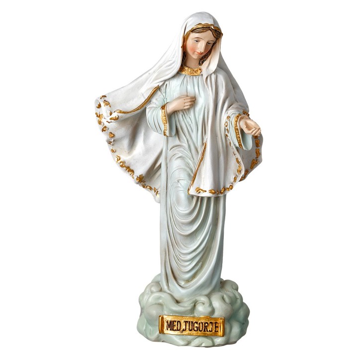 Virgen de Medjugorje 20 cm en resina
