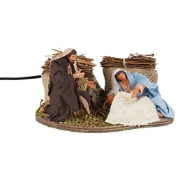 Natività con Madonna sdraiata serie 12 cm in movimento