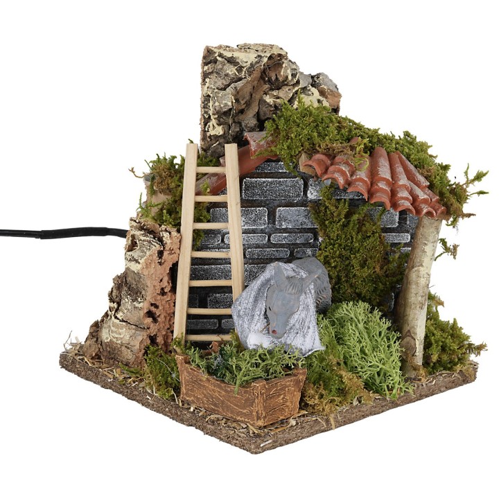 Asino con scala in movimento che mangia 15x15x15 h
