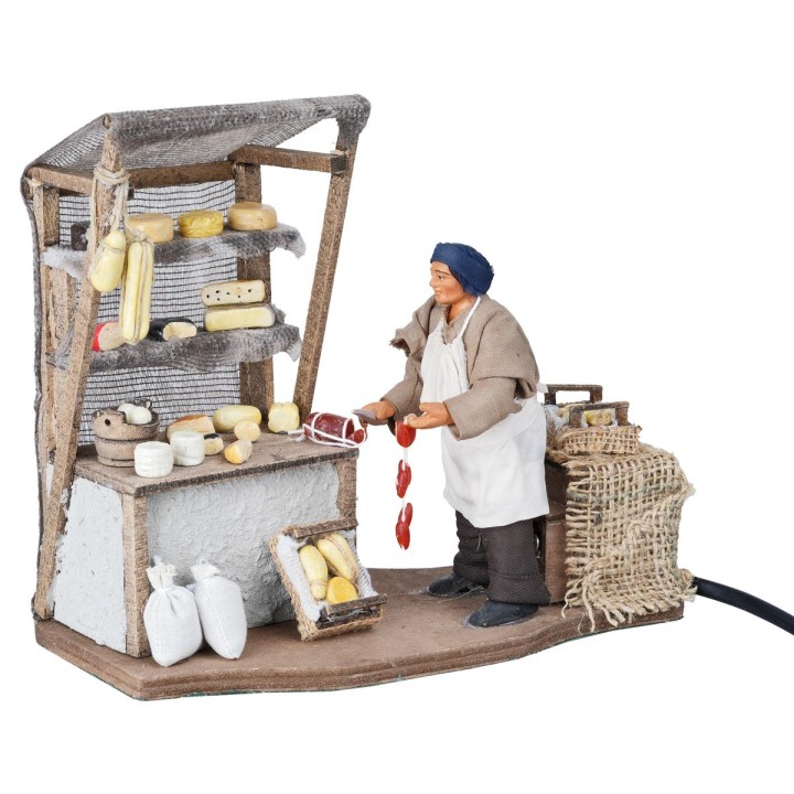 Cheese seller with counter 12 cm series in motion