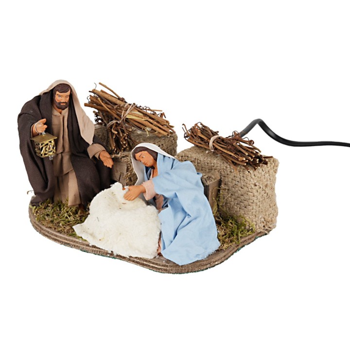 Natività che gioca con Gesù bambino serie 12 cm in movimento