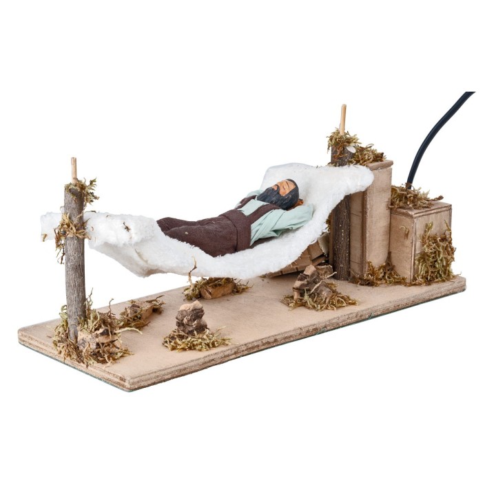 Man sleeping on hammock series 12 cm moving