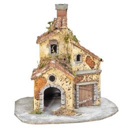 Resin house for nativity scene cm 18.5x16.5x18 h.
