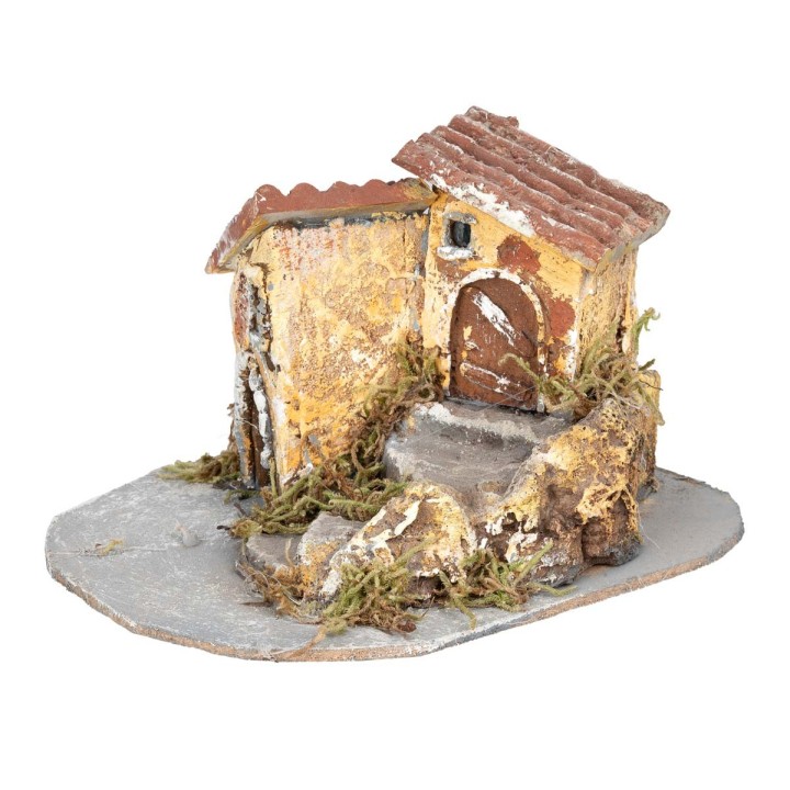 Resin houses with staircase cm 13.5x16.5x10.5 h