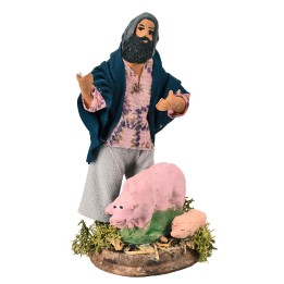 Campesino con cerdos de 12 cm