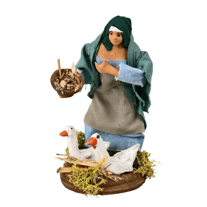 Campesina con gansos cm 12