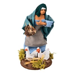 Peasant woman with geese 12 cm