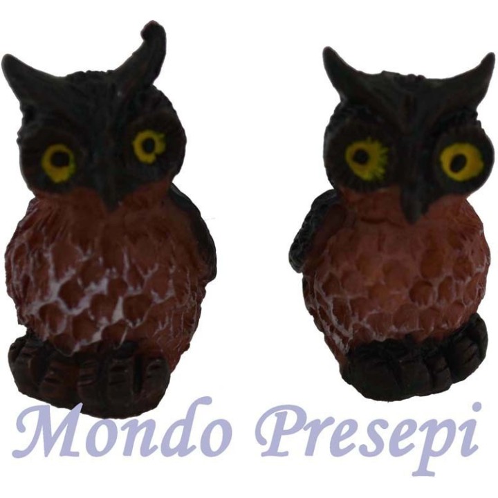 Conjunto de 2 búhos de resina