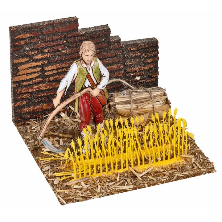 Campesino que siega en el campo serie 10 cm Landi