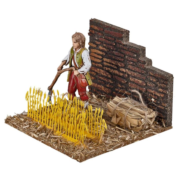 Contadino che miete nel campo serie 10 cm Landi