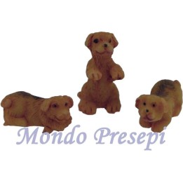 Set 3 cani cucciolo in resina cm 2