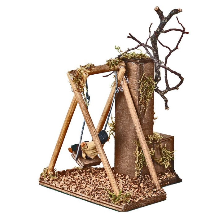 Child on a moving swing 12 cm