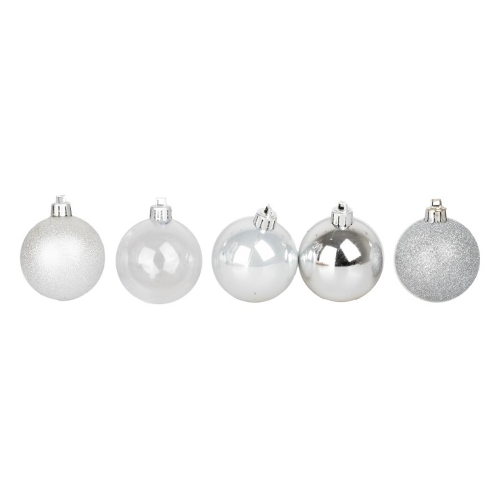 Set of 12 silver balls ø 6 cm for Christmas tree