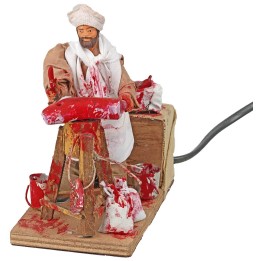 Macellaio con ceppo in movimento 12 cm