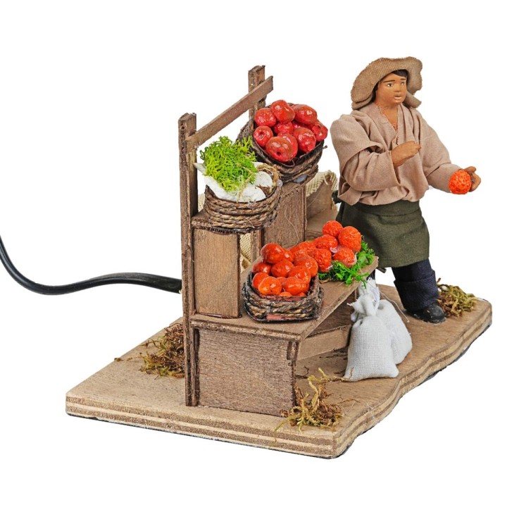 Fruttivendolo con banco in movimento 10 cm