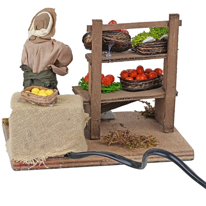 Fruttivendolo con banco in movimento 10 cm