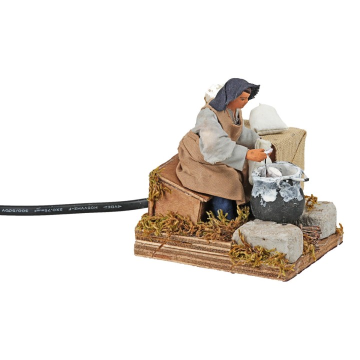 Hombre de ricotta sentado en terracota en movimiento 10 cm