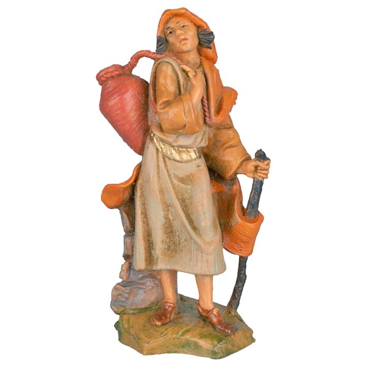 Donna con anfora a spalle e bastone 6,5 cm Fontanini