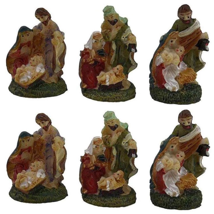 Conjunto de 6 figuras de natividad de 3 cm en resina para