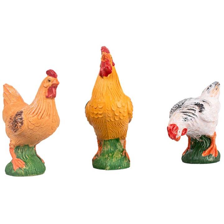 Set tre gallinacei in pvc per statue 20-30 cm