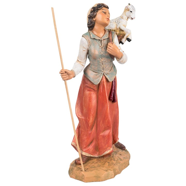 Pastorcilla con cesta y cabrita serie 30 cm Fontanini