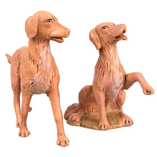 Set two dogs for presepe series 30 cm Fontanini