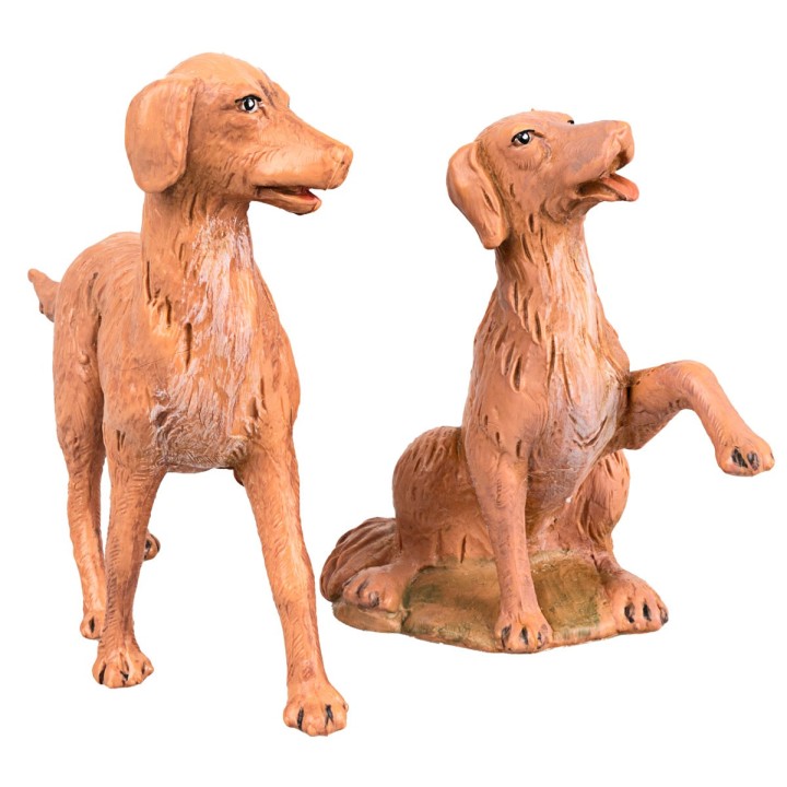 Set two dogs for presepe series 30 cm Fontanini