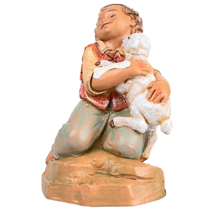 Child kneeling with lamb series 30 cm Fontanini