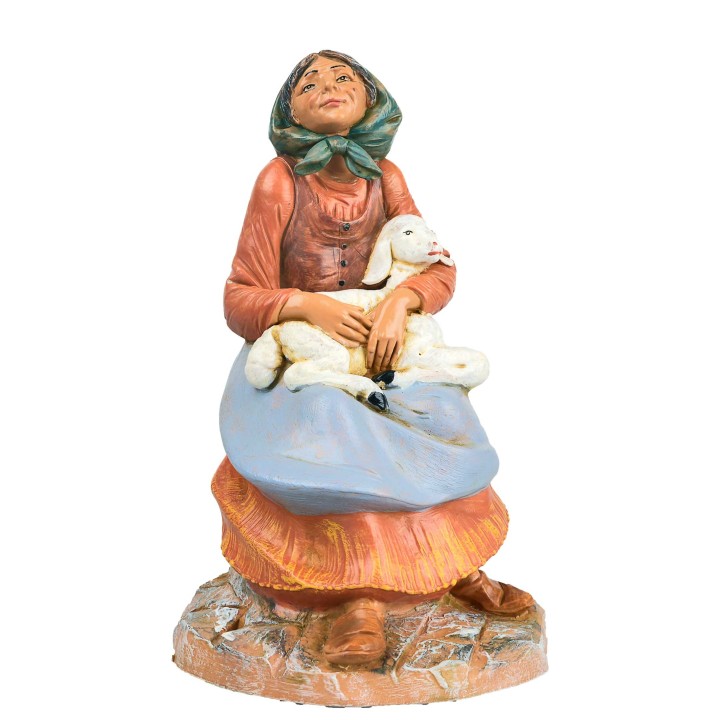Pastorella seated with pecora series 30 cm Fontanini