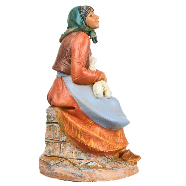 Pastorella seduta con pecora serie 30 cm Fontanini