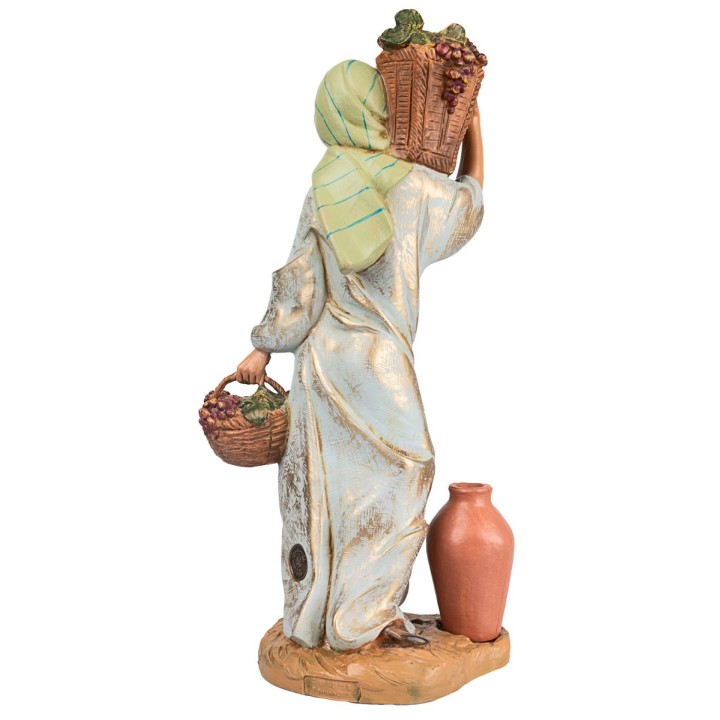 Woman with grape baskets 30 cm Fontanini