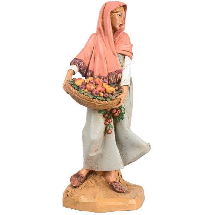 Woman with hamper 30 cm Fontanini