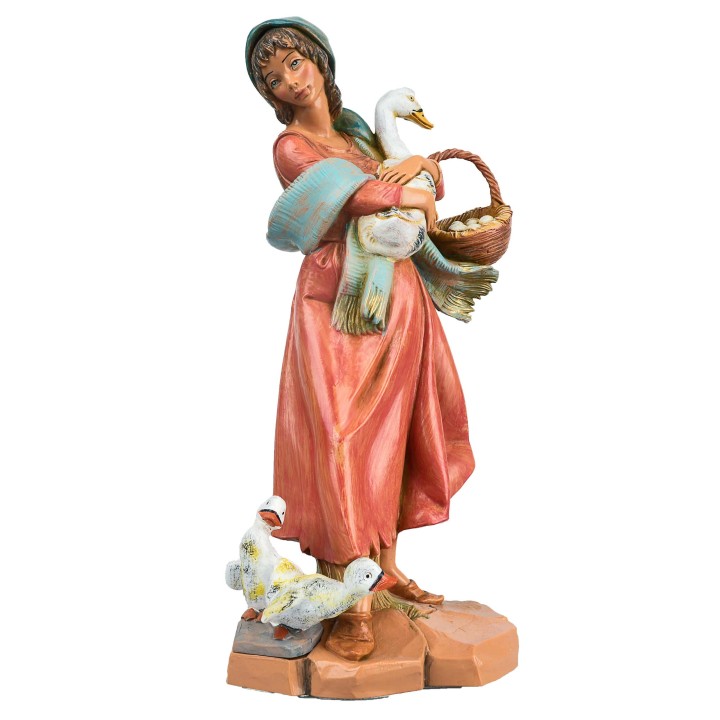 Mujer con gansos 30 cm Fontanini